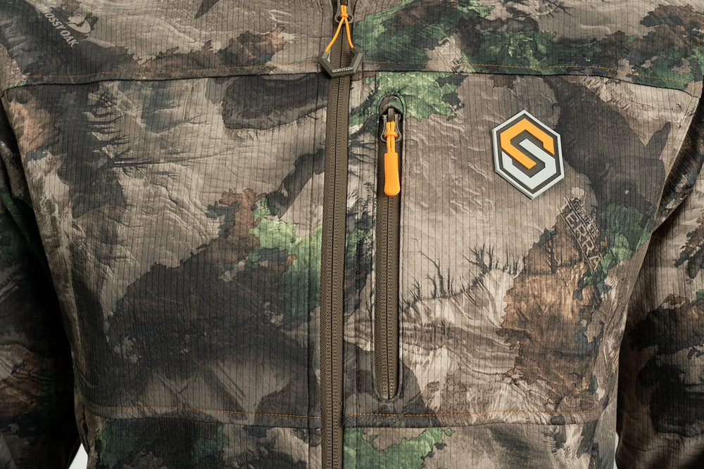 ScentLok Savanna Aero Crosshair Jacket camo pattern detail for better concealment in brush