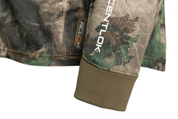ScentLok Savanna Aero Crosshair Jacket cuff detail illustrating secure, stay-put sleeves