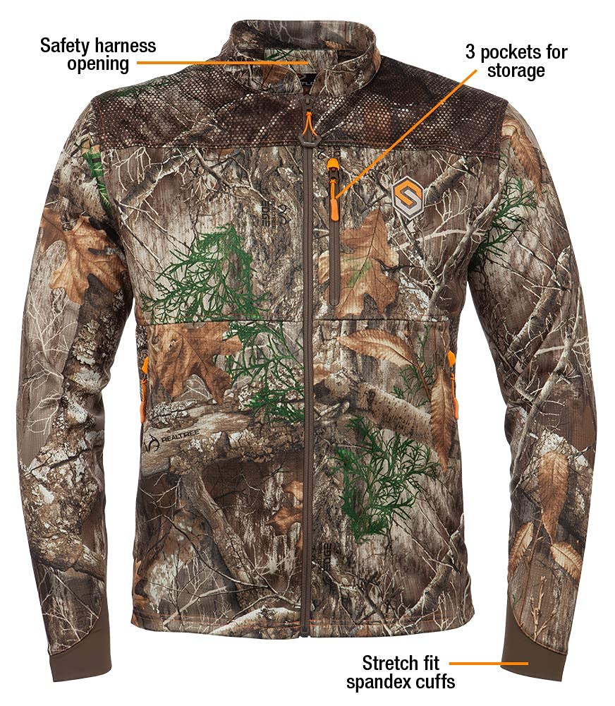 ScentLok Savanna Aero Crosshair pockets closeup demonstrates convenient storage for field essentials