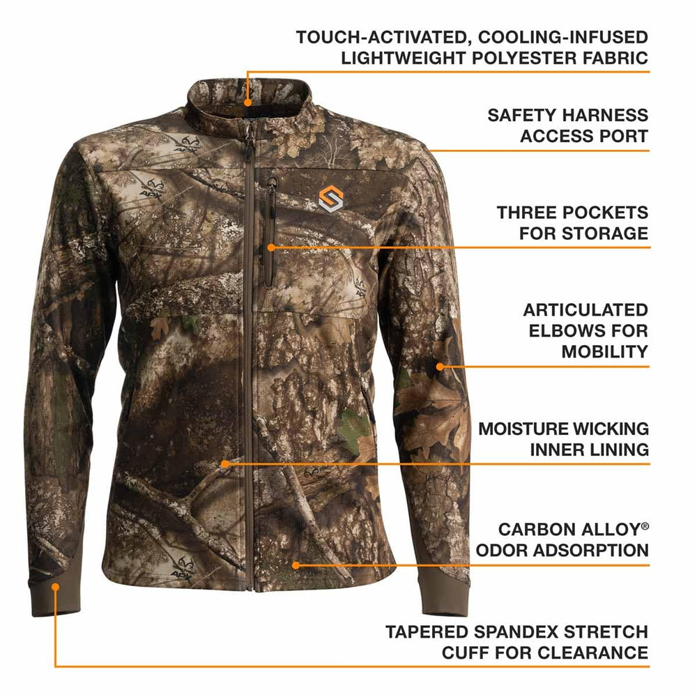 ScentLok carbon alloy detail on Savanna Aero Fuse jacket for odor control