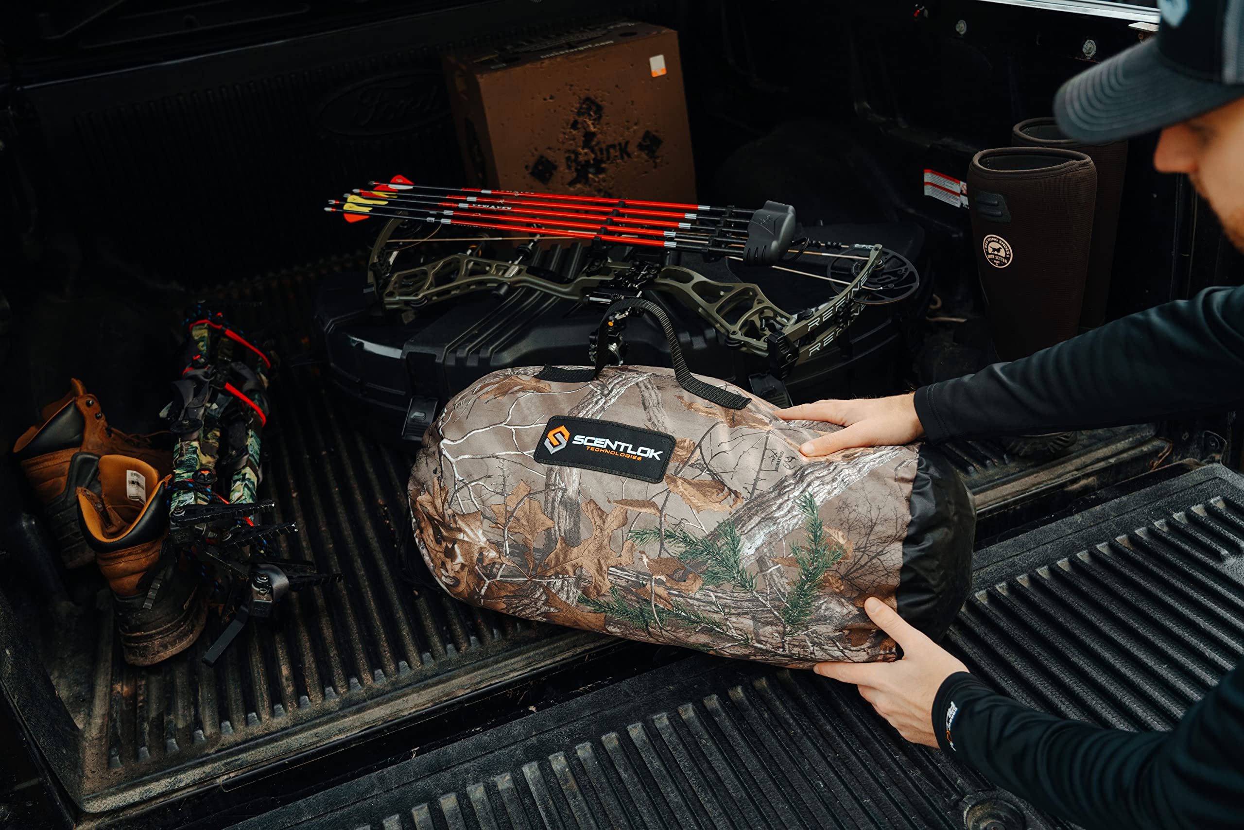 ScentLok gear storage bag highlighting odor-control technology in action.
