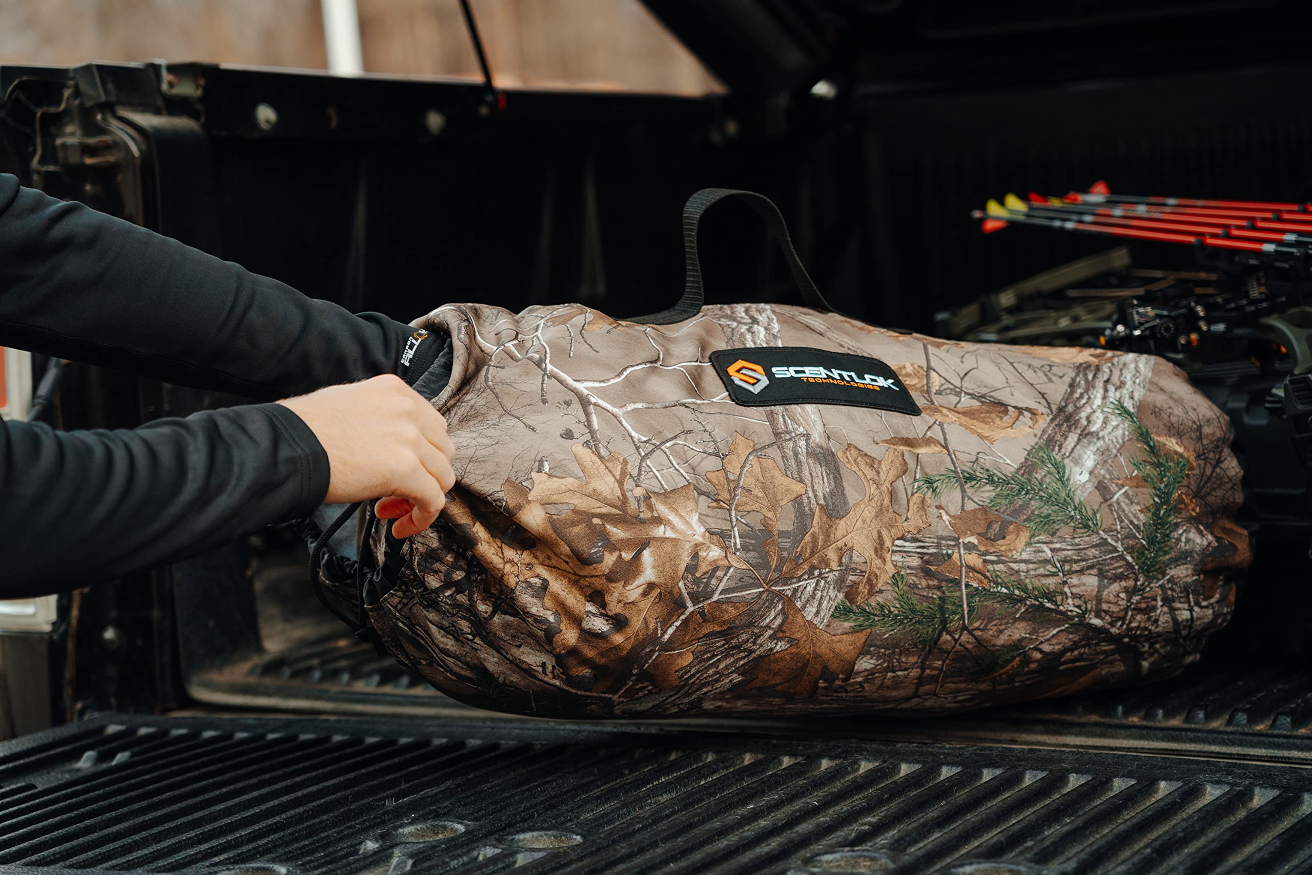ScentLok Stuff Sack Duffel organized on trip to keep clothes ready.