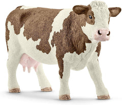 Schleich Simmental Cow figurine, multicolored design, ideal for imaginative farm play