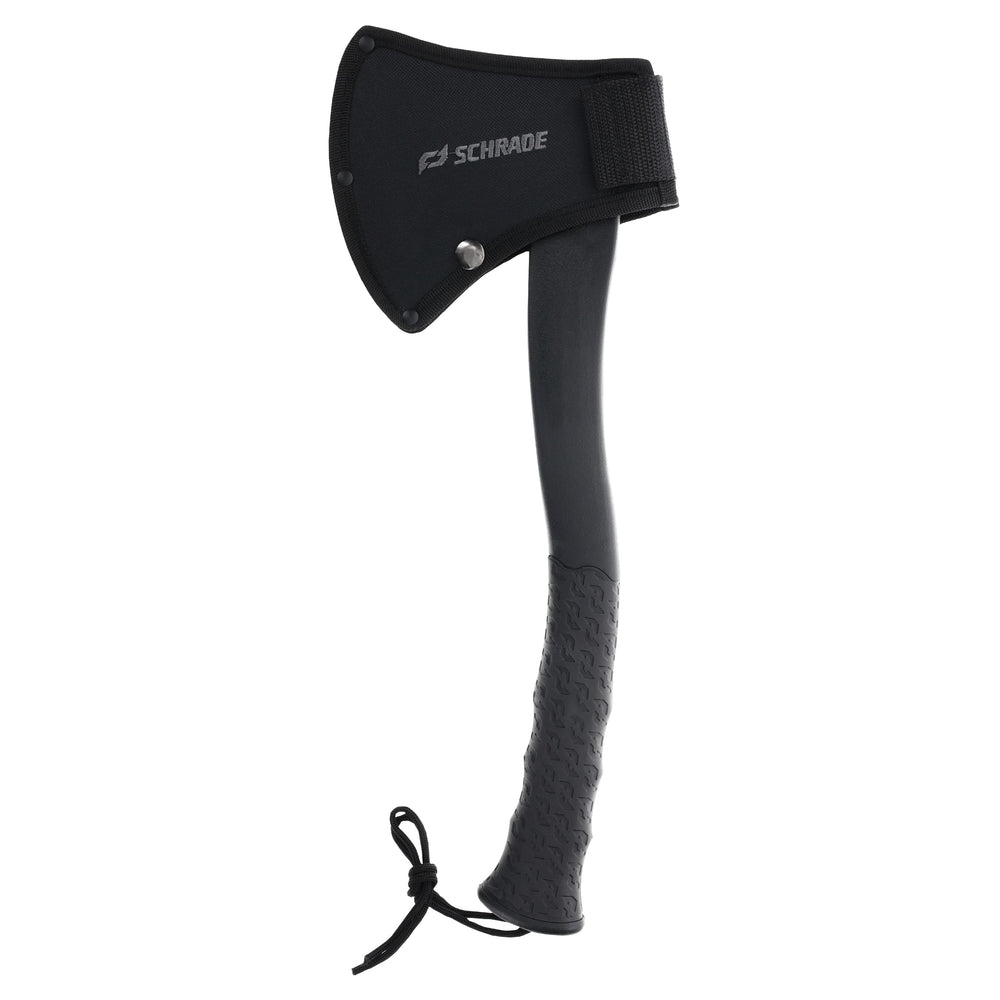 Schrade Delta Class Bedrock Magnum Axe overmold grip for secure, comfortable handling.
