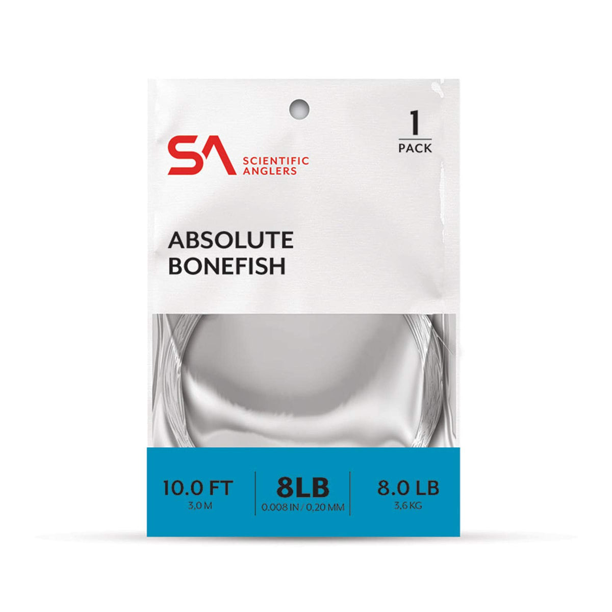Scientific Anglers Absolute Bonefish Leader in use on flats, showing knot strength and abrasion resistance.