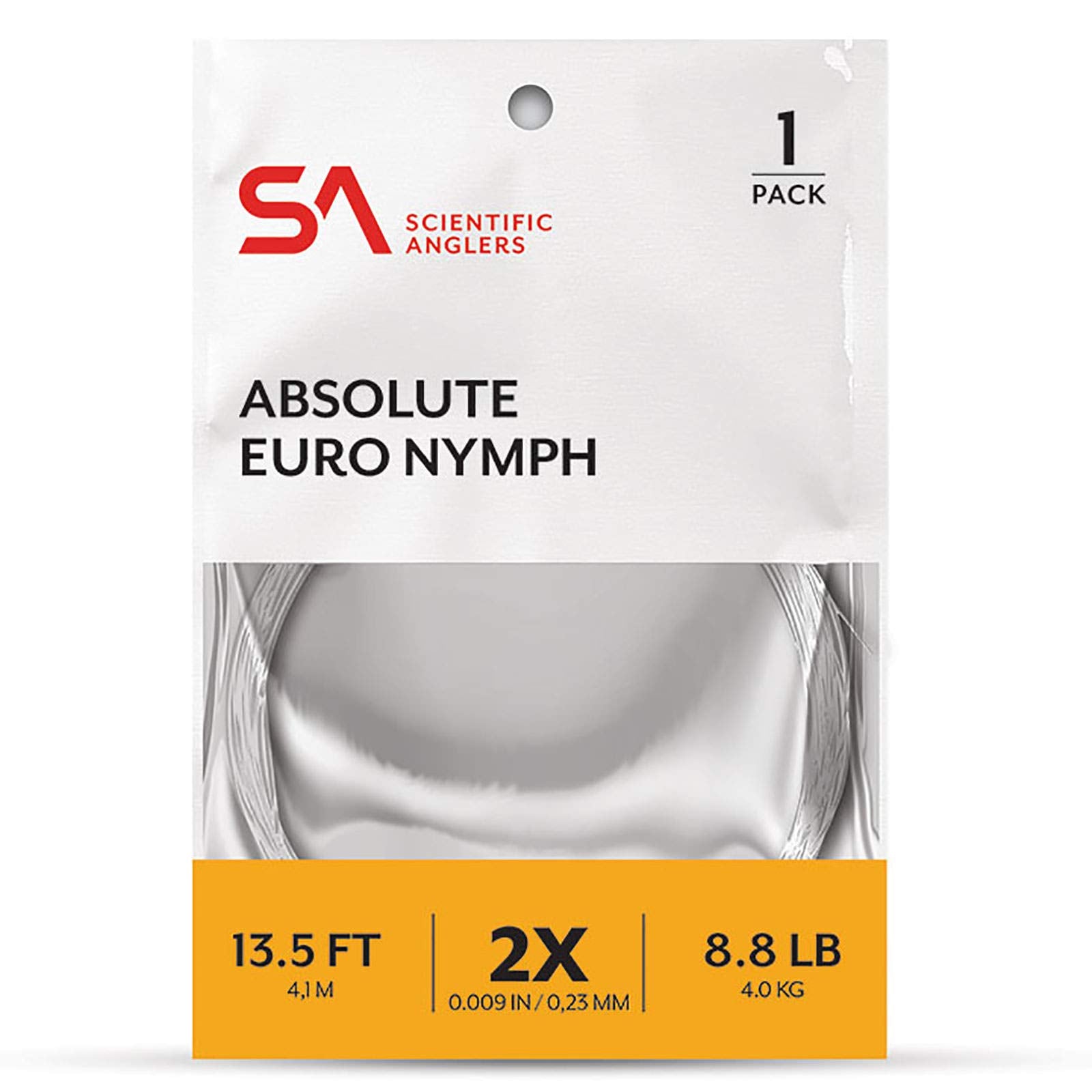 Scientific Anglers Absolute Euro Nymph Leader 13.5' 2X with integrated tri-color sighter