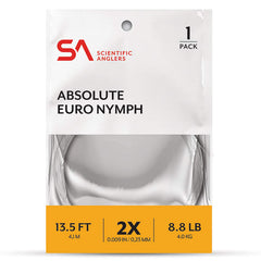 Scientific Anglers Absolute Euro Nymph Leader 13.5' 2X with integrated tri-color sighter
