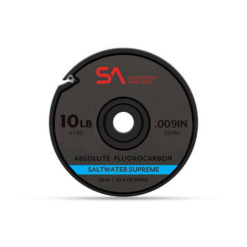 Scientific Anglers Absolute Fluorocarbon Saltwater Supreme tippet in 10 lb, designed for stealthy presentations.