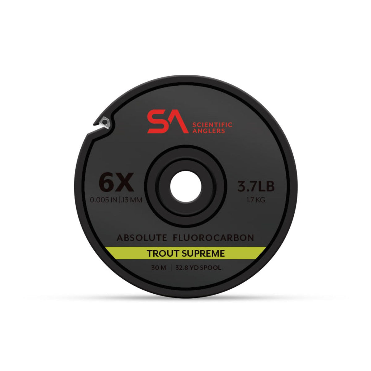 Scientific Anglers Absolute Fluorocarbon Trout Supreme Tippet 30m spool for stealthy, precise presentations.