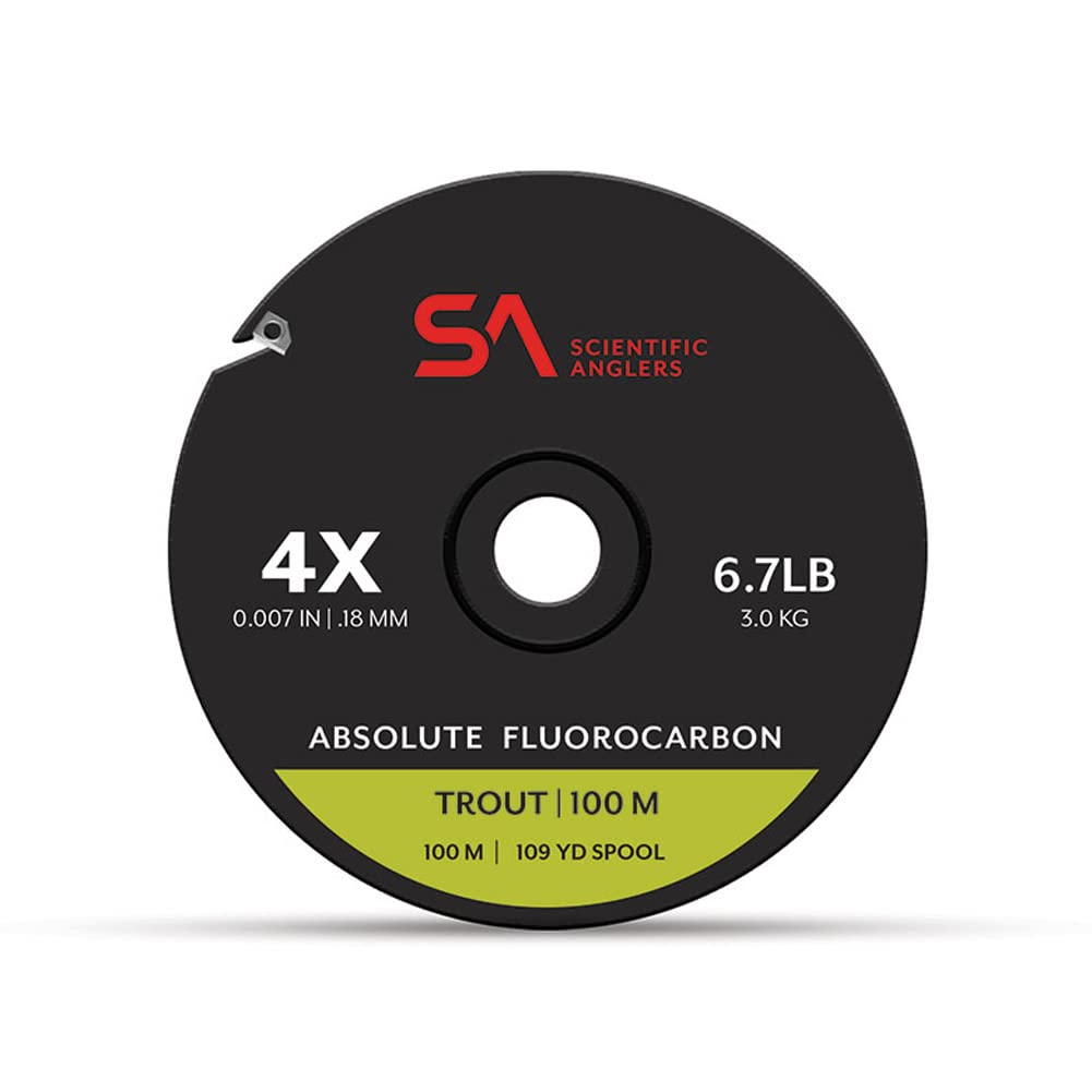 Scientific Anglers Absolute Fluorocarbon Trout Tippet 100m spool enables stealthy, abrasion-resistant presentations.