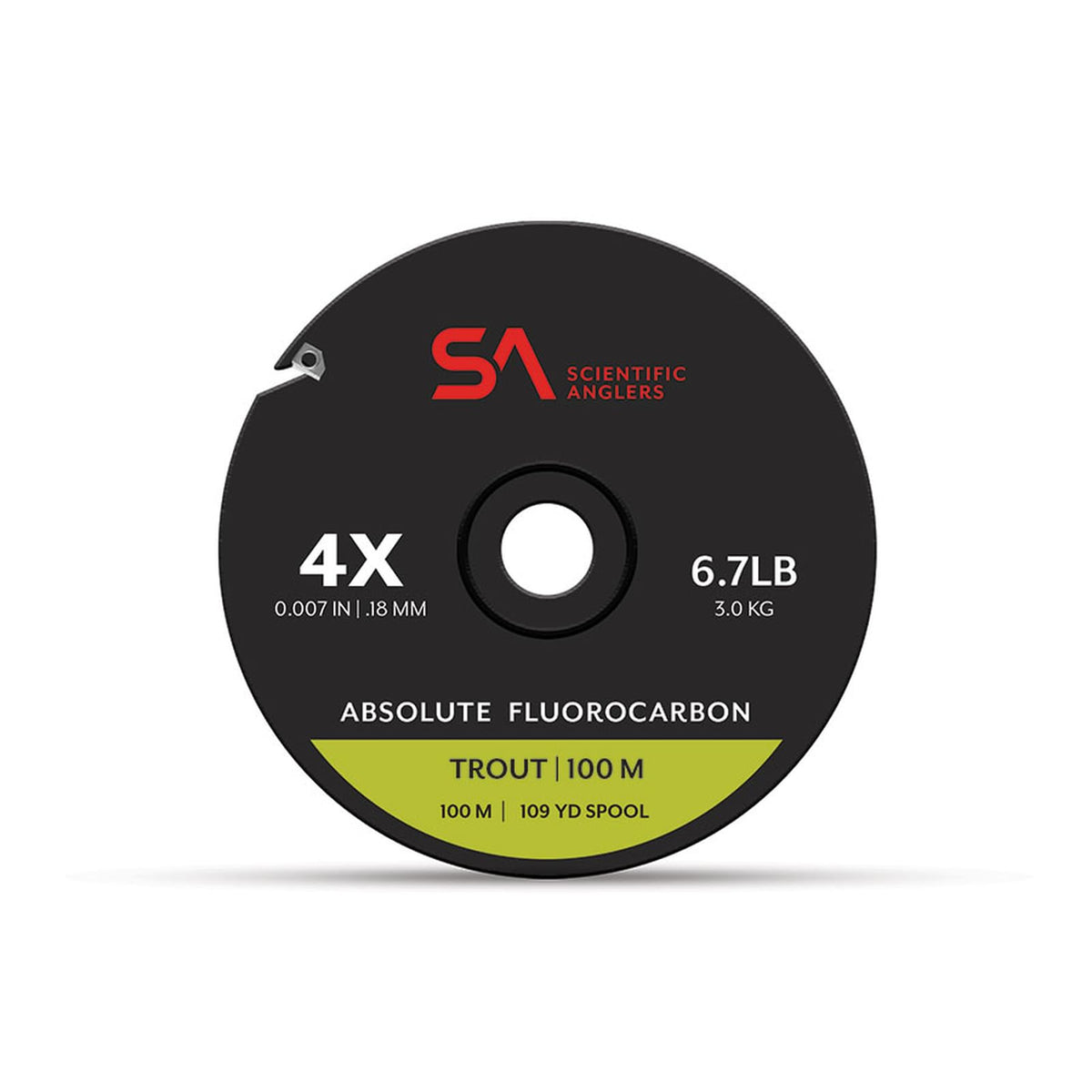 Scientific Anglers Absolute Fluorocarbon Trout Tippet on a 100m spool for stealthy presentations.
