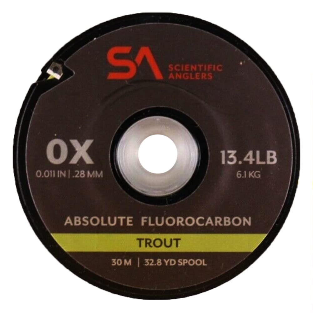 Scientific Anglers Absolute fluorocarbon trout tippet on a 30m spool for stealthy presentations.