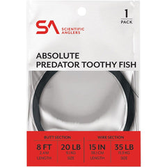 Scientific Anglers Absolute Predator Toothy Fish Leader 8ft ready for toothy predators with abrasion resistance.