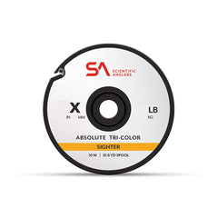Scientific Anglers Absolute Tri-Color Sighter 2X spool close-up showing color bands for depth tracking and visibility