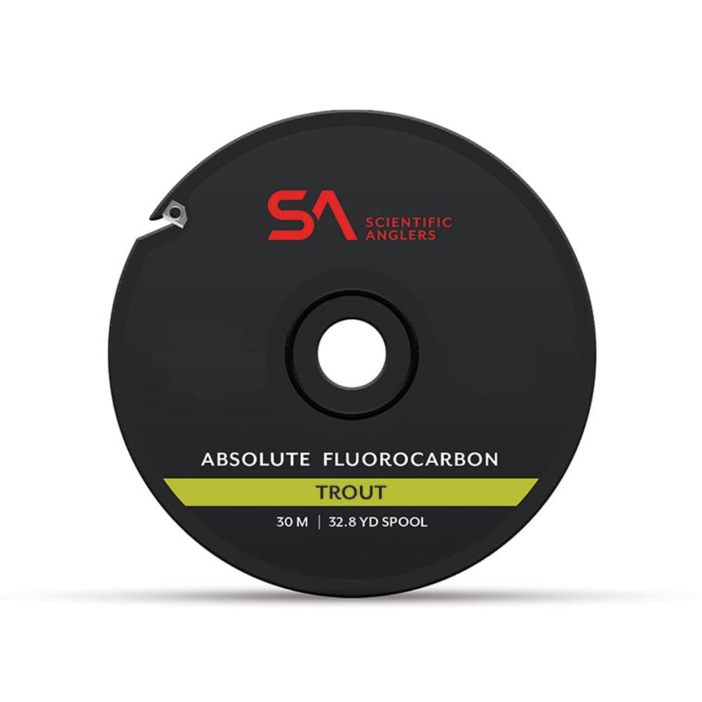 Scientific Anglers Absolute Trout fluorocarbon tippet 5.5X enables stealthy, abrasion-resistant presentations.