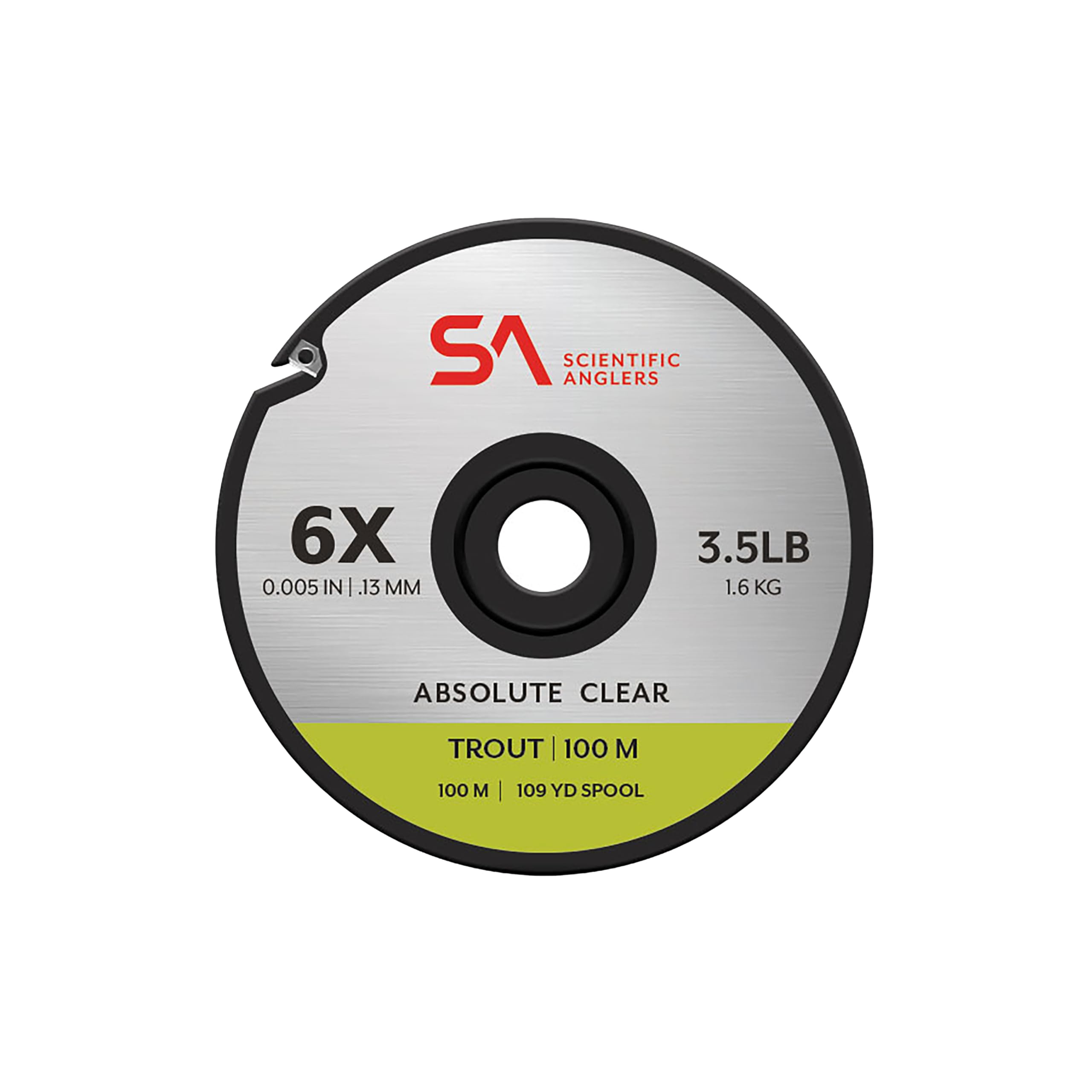 Scientific Anglers Absolute Trout line on a spool demonstrates light-action balance for delicate presentations.