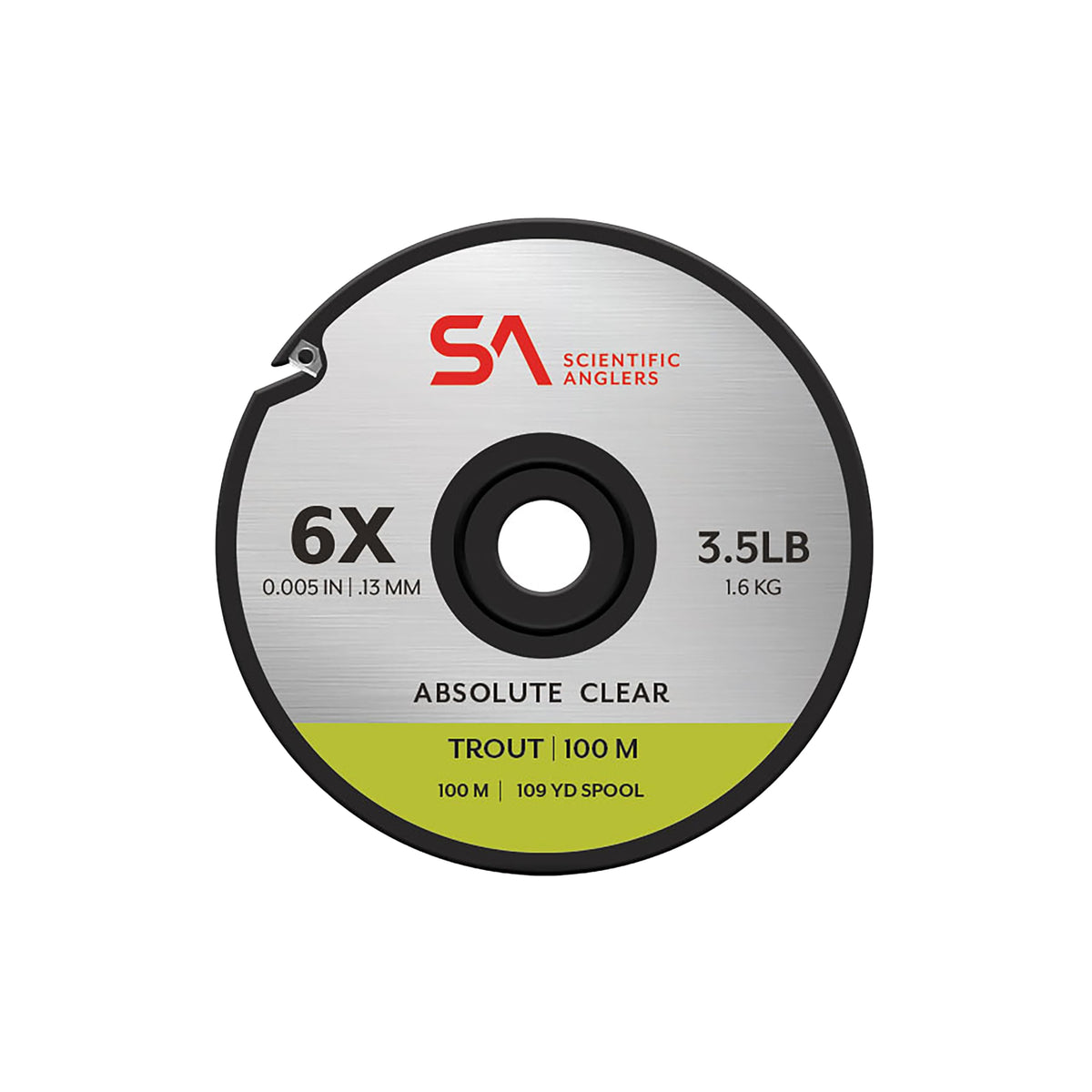 Scientific Anglers Absolute Trout line on a spool demonstrates light-action balance for delicate presentations.