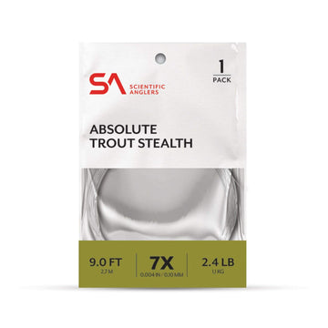 Scientific Anglers Absolute Trout Stealth Leader 7X for stealthy, accurate trout presentations.