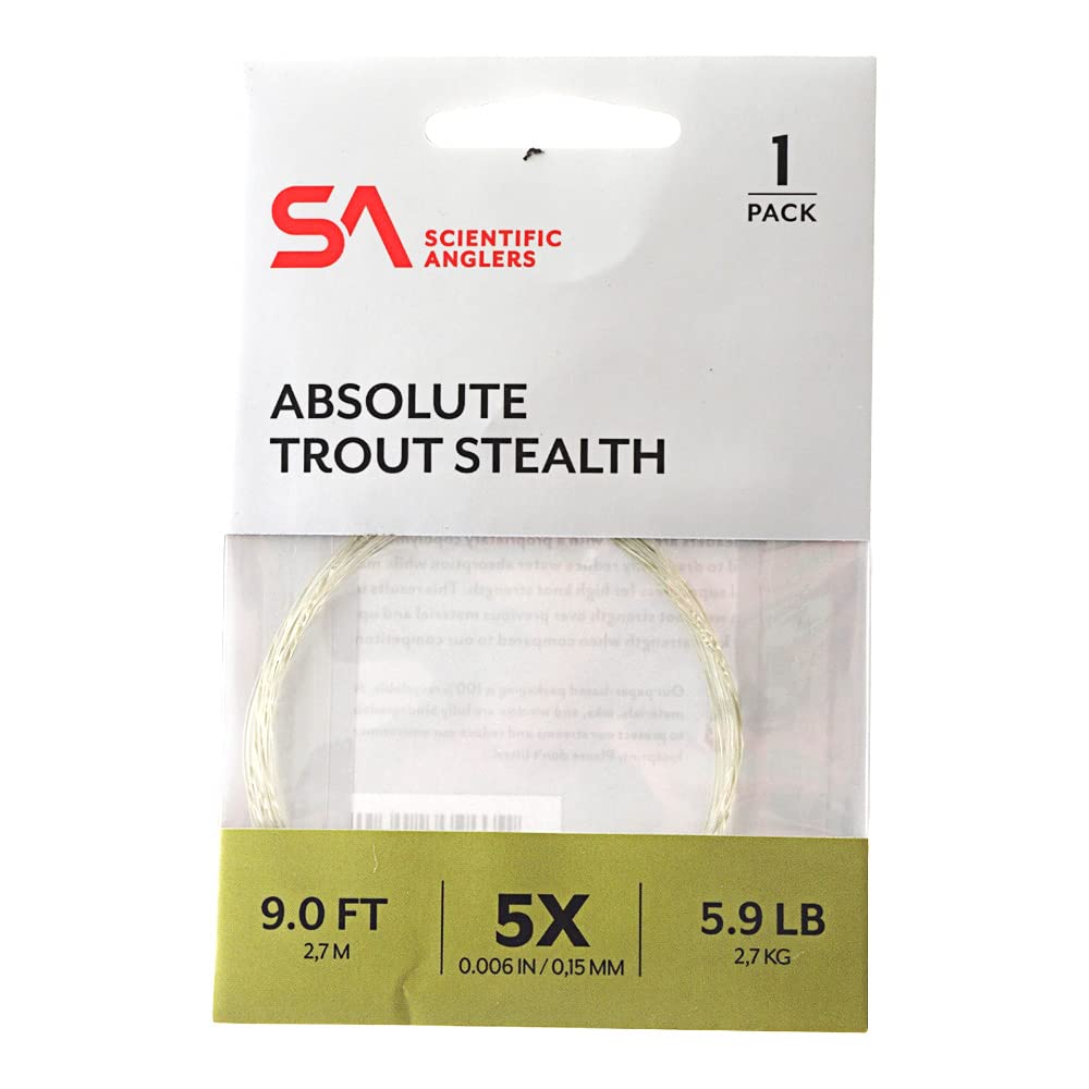Scientific Anglers Absolute Trout Stealth Leader 9ft 5X for stealthy, accurate trout presentations.