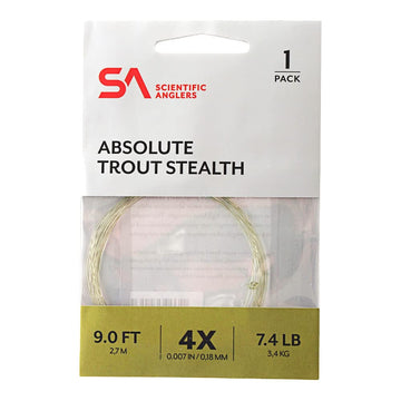 Scientific Anglers Absolute Trout Stealth Leader 9ft shown for wary trout in stealth presentation