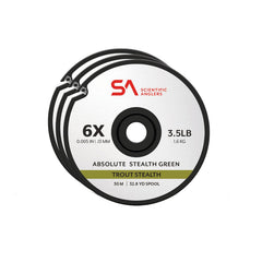 Scientific Anglers Absolute Trout Stealth Tippet 30m spool for drag-free drifts and strong knots.
