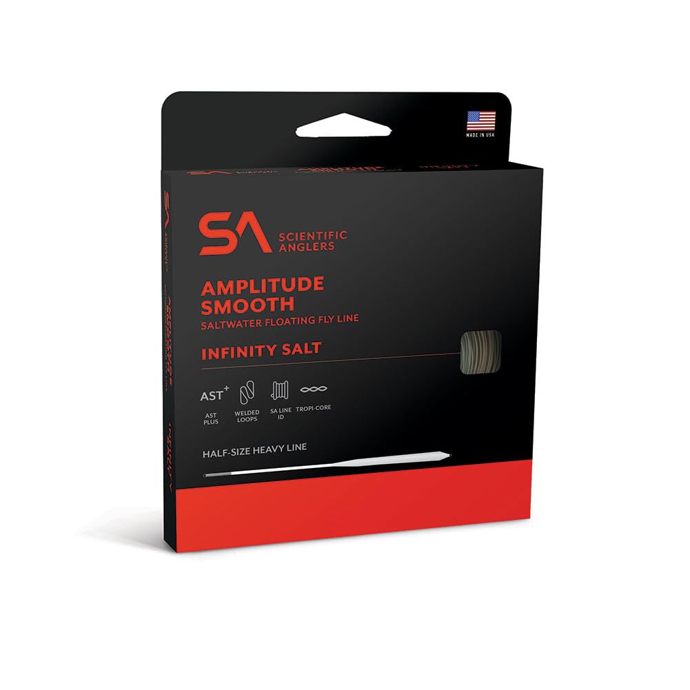 Scientific Anglers Amplitude Infinity Salt Smooth line being handled for smooth casting in wind