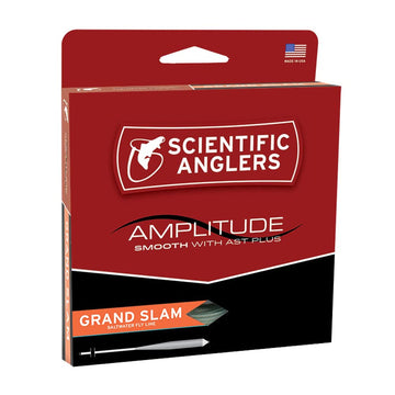 Scientific Anglers Amplitude Smooth Grand Slam 7wt line on water demonstrates smooth shooting and long distance.