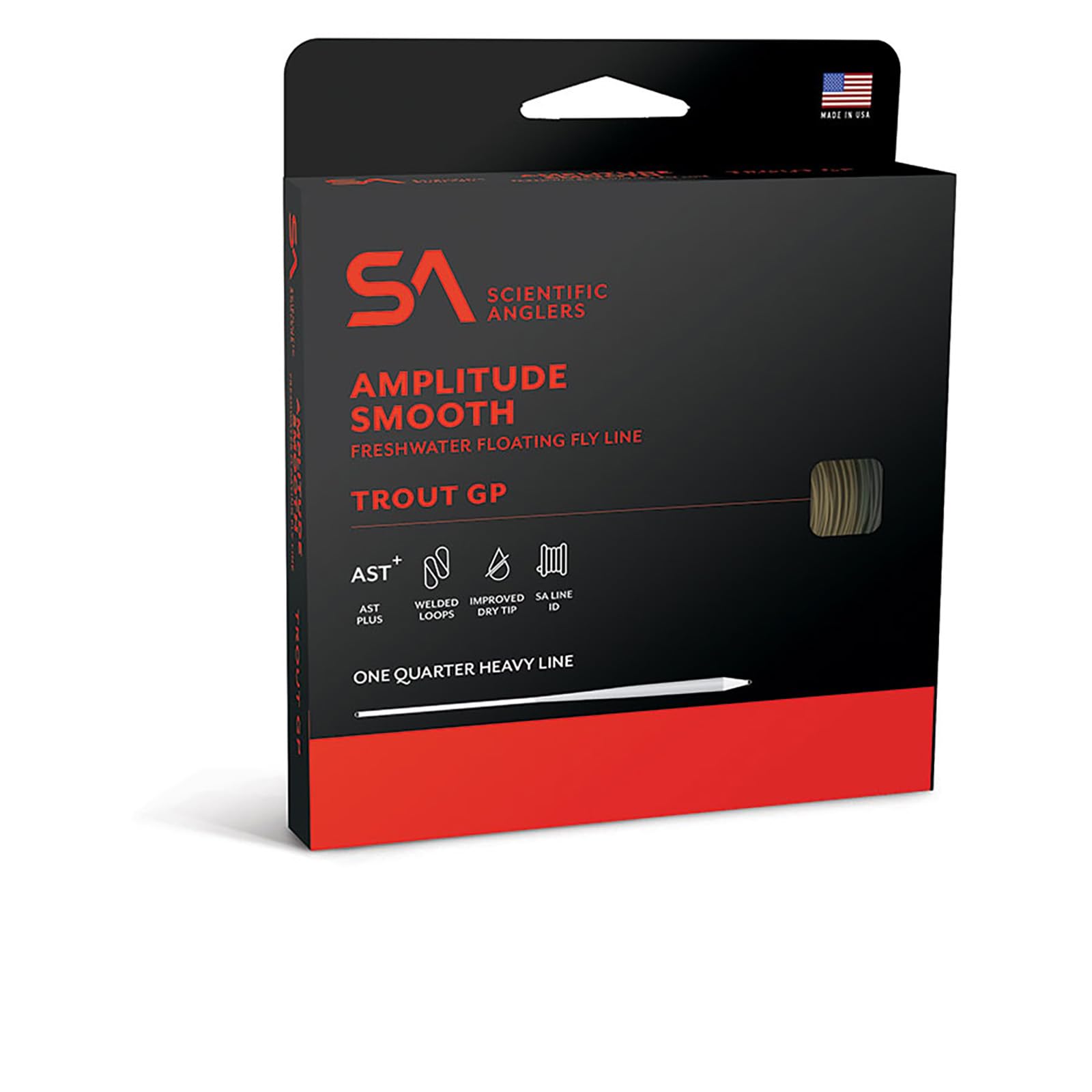 Scientific Anglers Amplitude Smooth Trout GP WF4F Butter Sage Willow on spool, discreet camouflage with accurate casting.