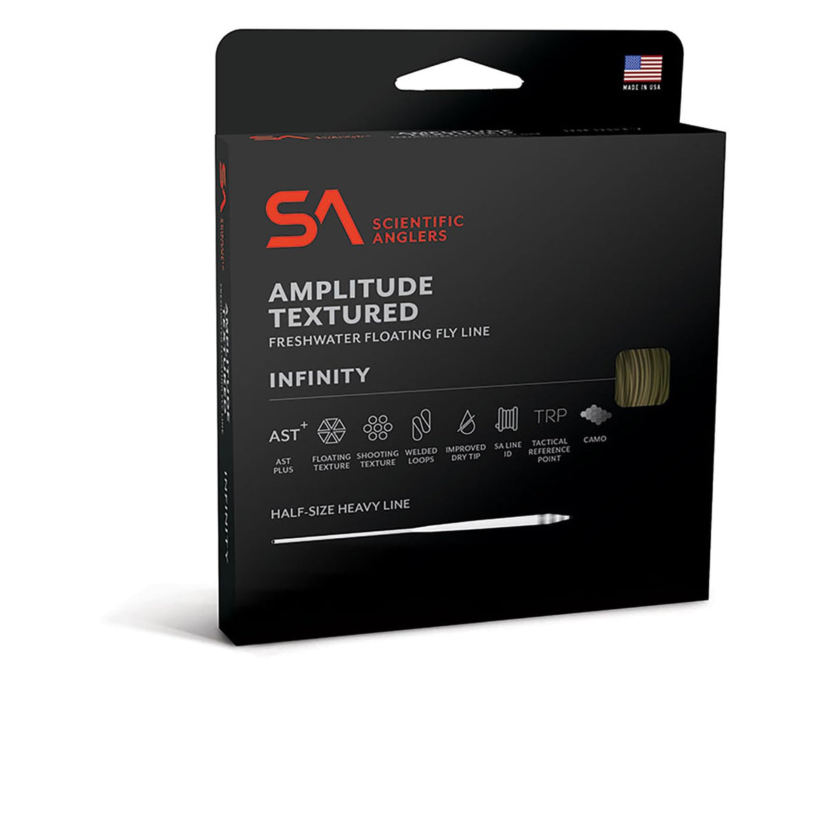 Scientific Anglers Amplitude Textured Infinity WF-5-F on water showing improved flotation and smooth shootability.