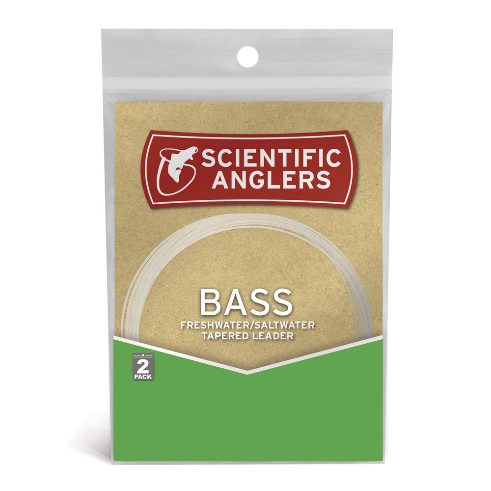 Scientific Anglers bass nylon leader demonstrates tapered clear design for stealthy presentations and easy turnover