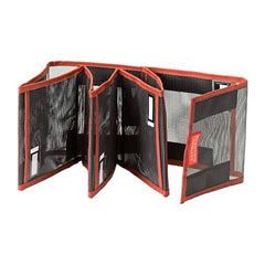 Accordion-style wallet held in hand