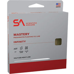 Scientific Anglers Mastery Infinity line loading on a fast-action rod for long casts.