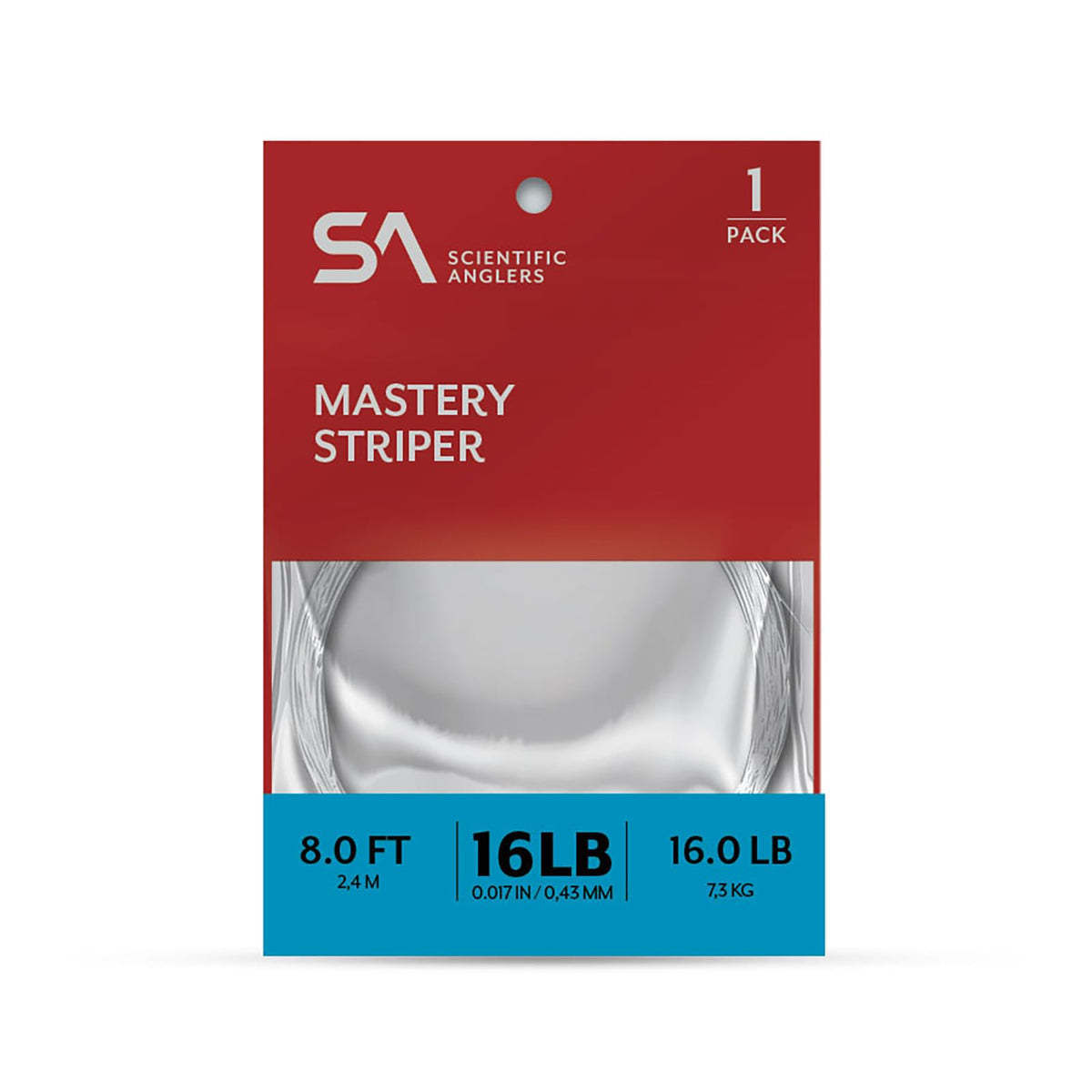 Scientific Anglers Mastery Striper Leaders 8 ft 20 lb, optimized for smooth turnover of large striper flies