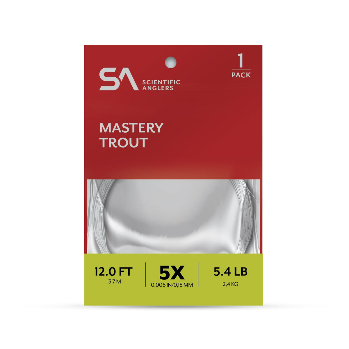 Scientific Anglers Mastery Trout Leader 12ft 6X for delicate presentations in clear water