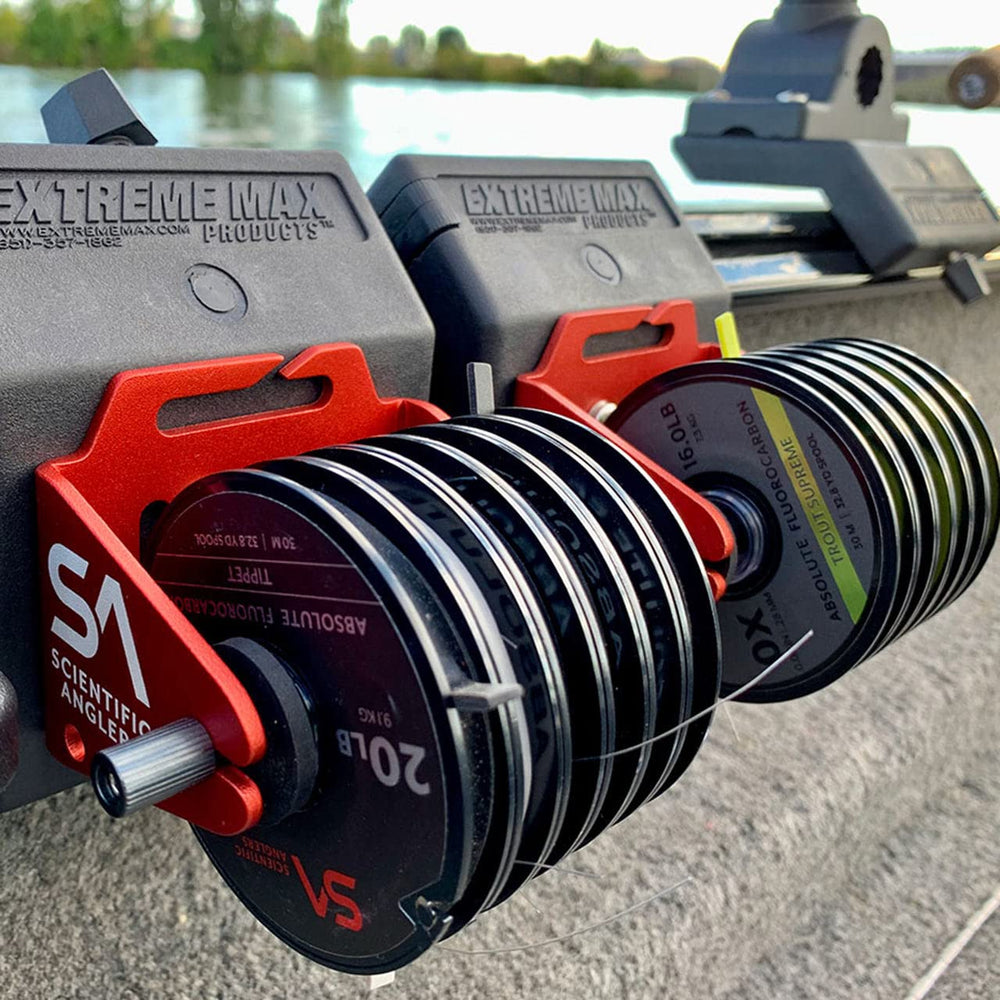 Outpost Tippet Holder Red/Black holding up to 7 standard tippet spools