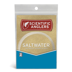 Scientific Anglers Premium Saltwater Leaders on flats with clear 9ft 16lb, improves turnover and accuracy.