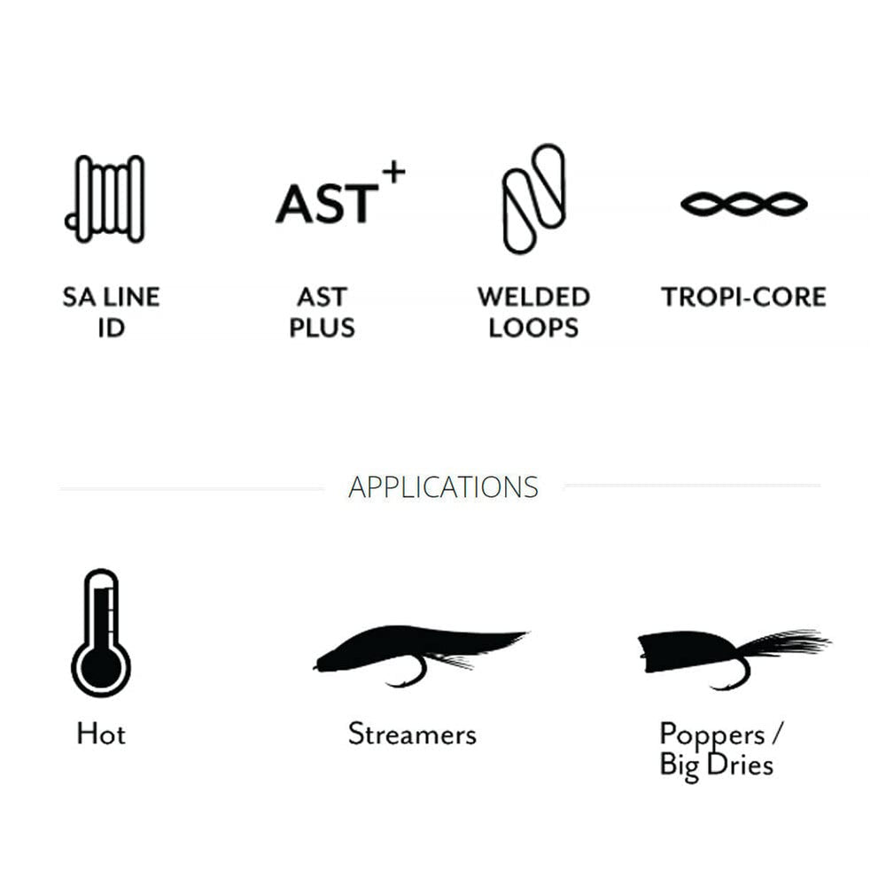 Scientific Anglers Infinity Salt line high-contrast sighter aiding long runs.