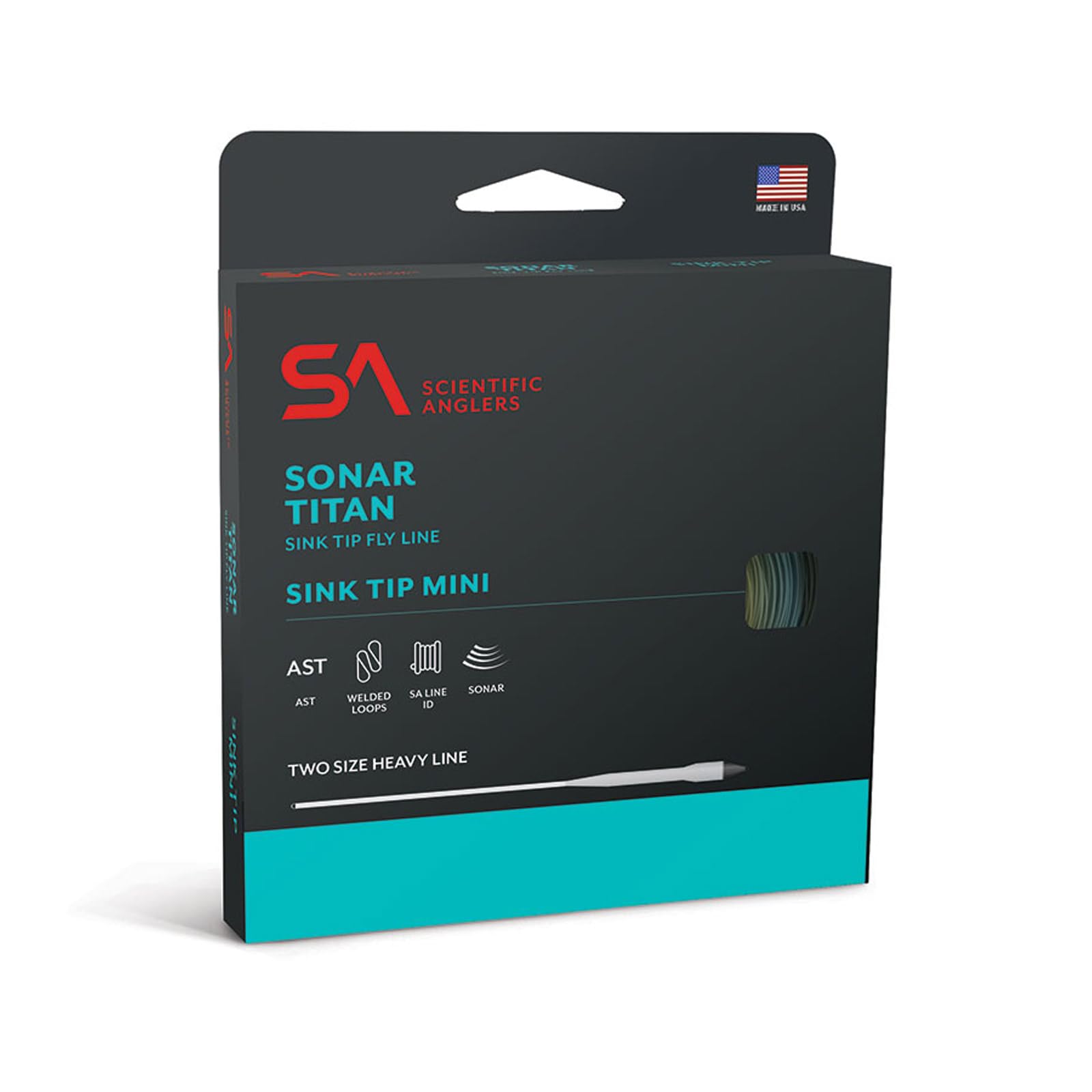 Scientific Anglers Sonar Titan Sink Tip Mini front view for warmwater subsurface fishing and quick line pickup.