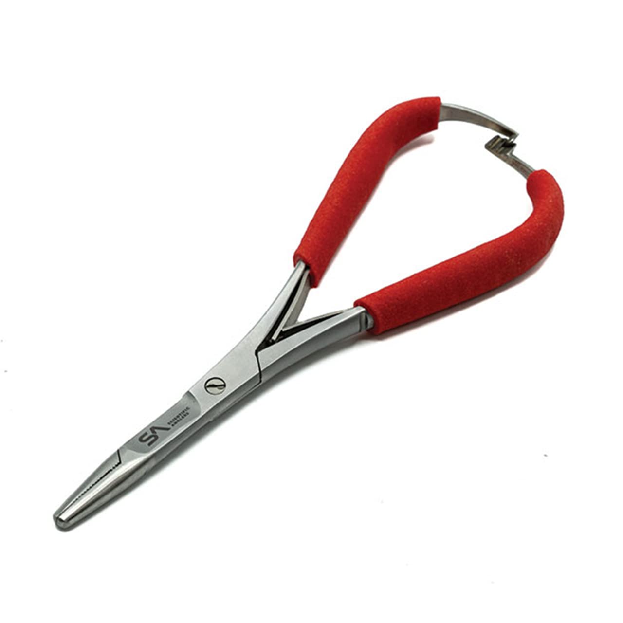 Scientific Anglers Tailout Mitten Scissor Clamp Red in action showing one-motion opening