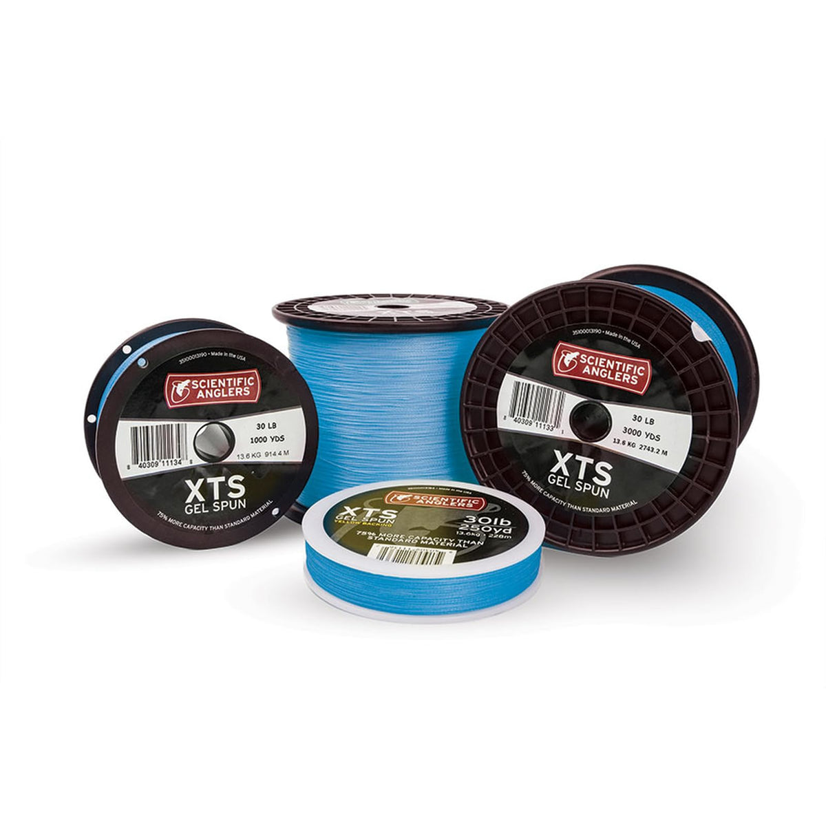Scientific Anglers XTS 100lb blue gel-spun backing, 500 yards, ideal for large-game fly lines.