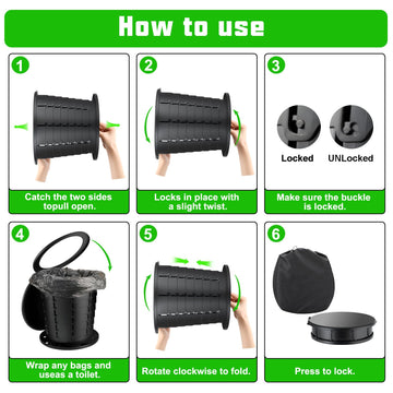Sckee camping toilet non-slip bases for stable setup