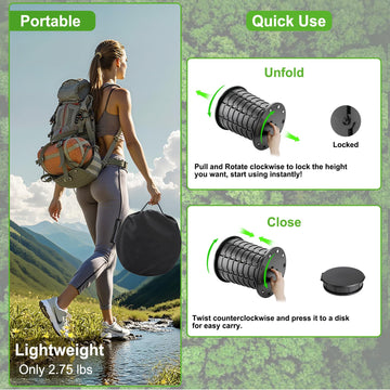 Sckee camping toilet sturdy ABS construction supports up to 380 lbs