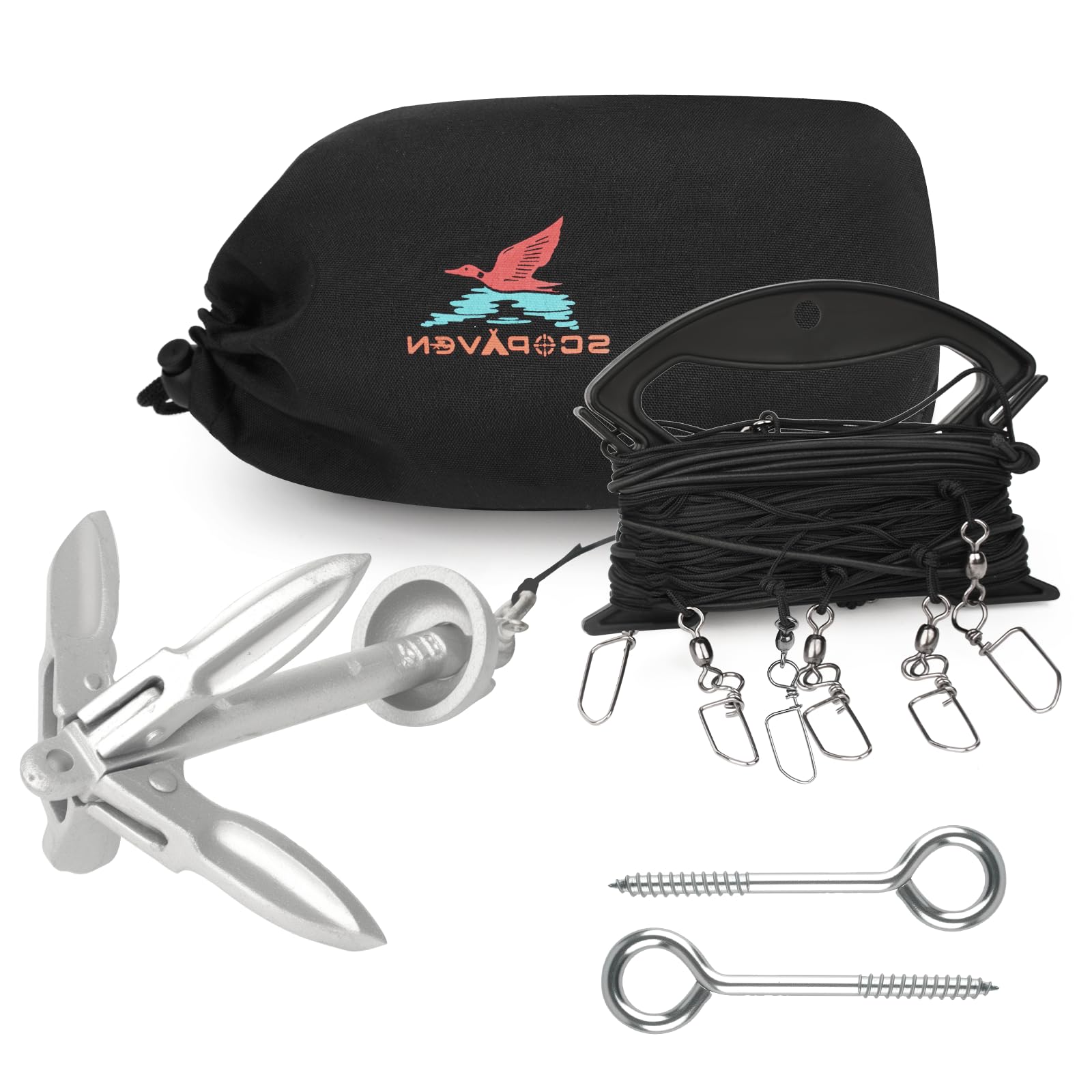 Scopaven duck decoy jerk line 118ft enables flexible spread motion
