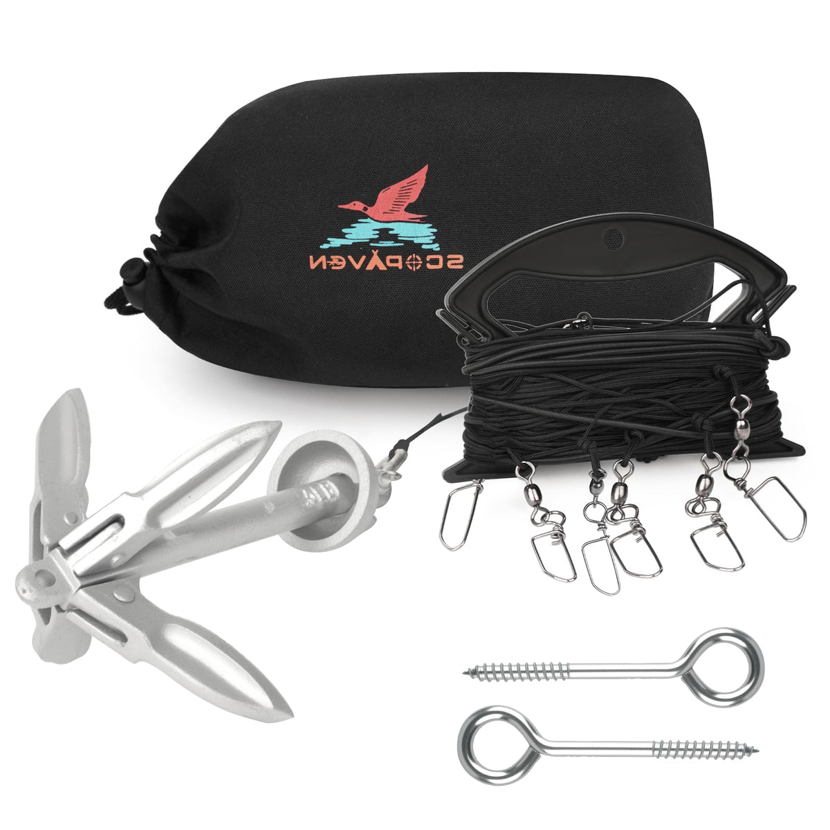 Scopaven duck decoy jerk line 118ft enables flexible spread motion