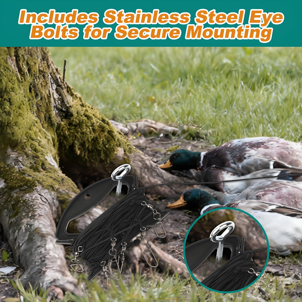 Scopaven stainless eye bolts provide durable decoy attachment points