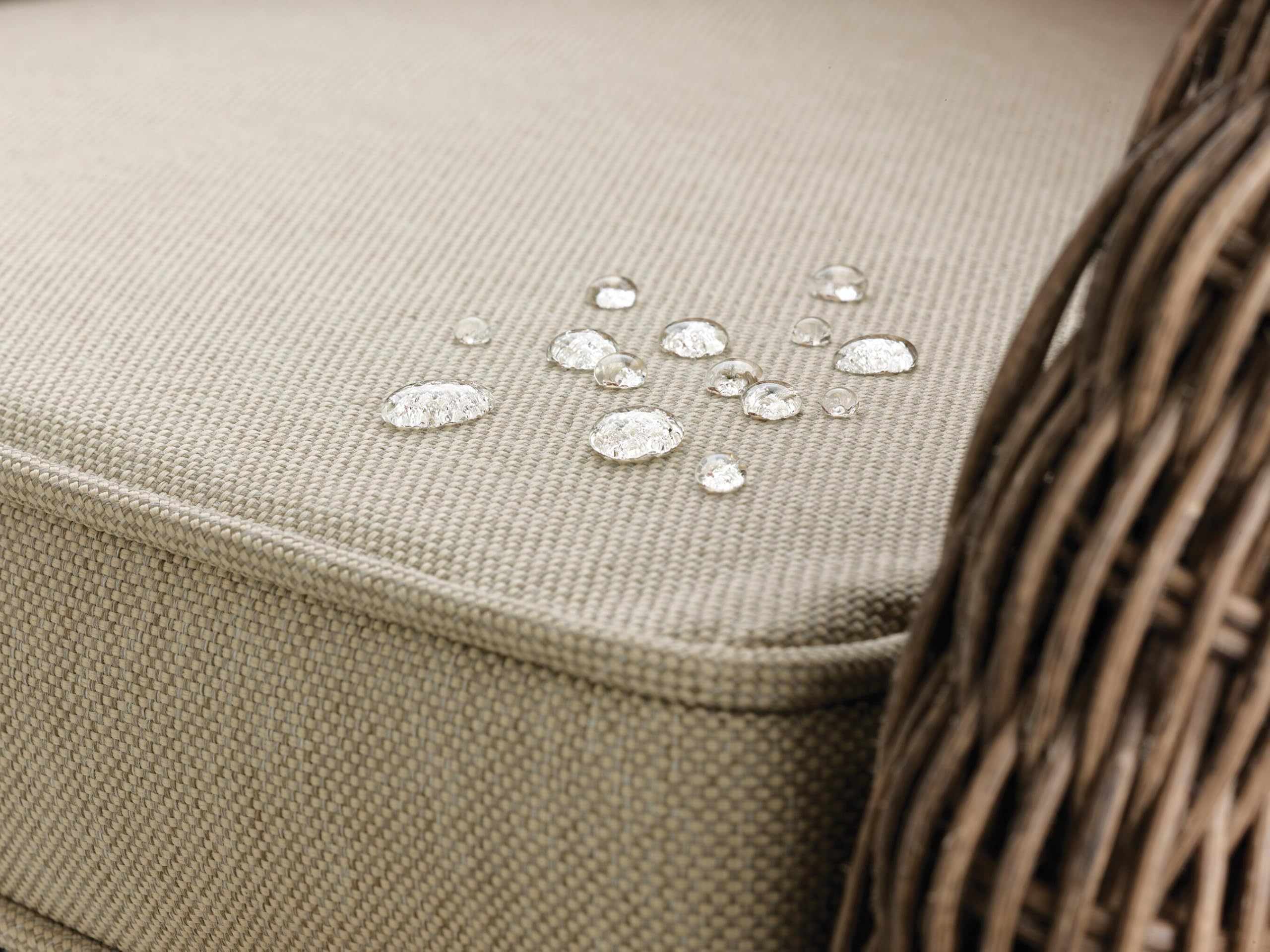 Scotchgard-treated boat cover protects against rain and moisture.