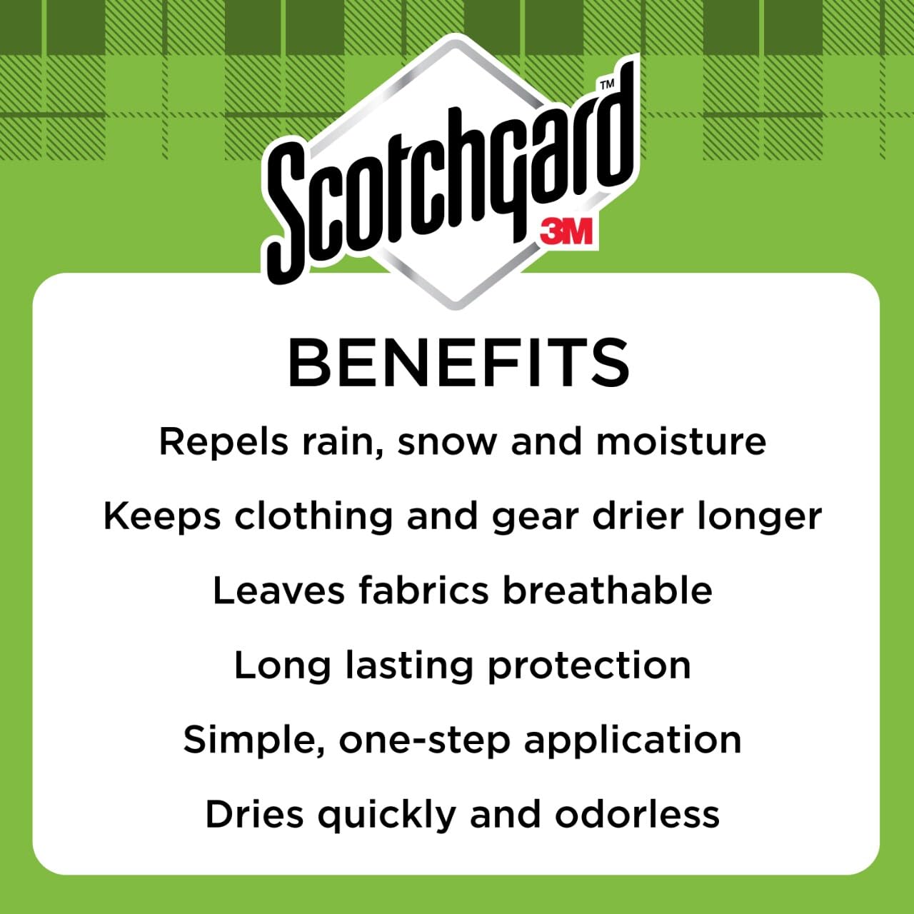Scotchgard on umbrellas shields fabric from moisture while staying soft