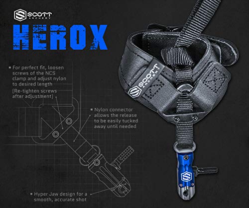 Scott Archery Hero X Release leather buckle strap adapts for growing youth archers and steady shooting.