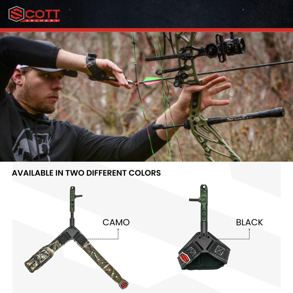 Scott Archery Little Goose II in-use image showing secure grip during release action