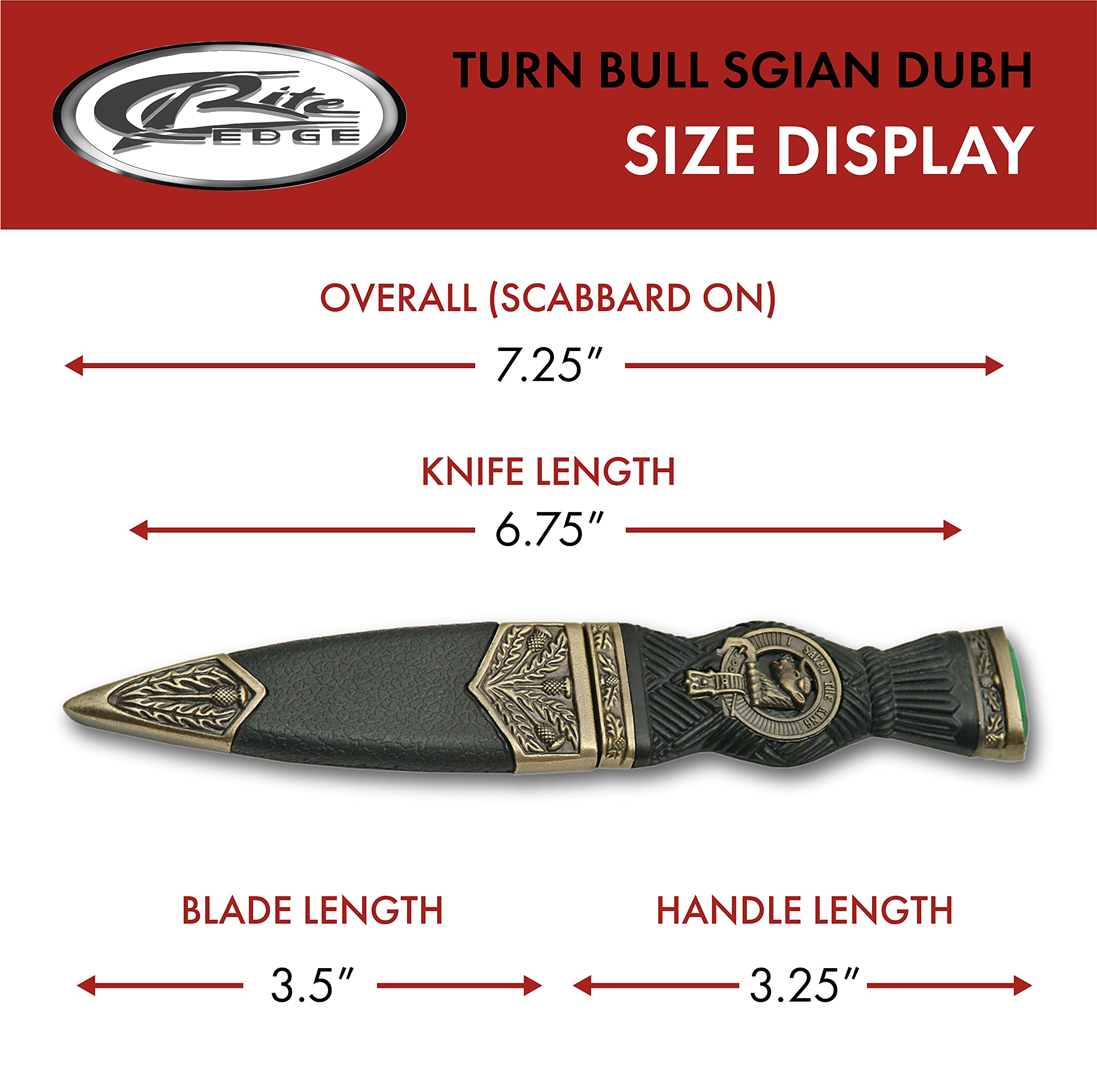 Highland dirk-inspired Scottish knife with ceremonial metalwork